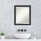 Beveled Wood Bathroom Wall Mirror, Corvino Narrow Black Frame